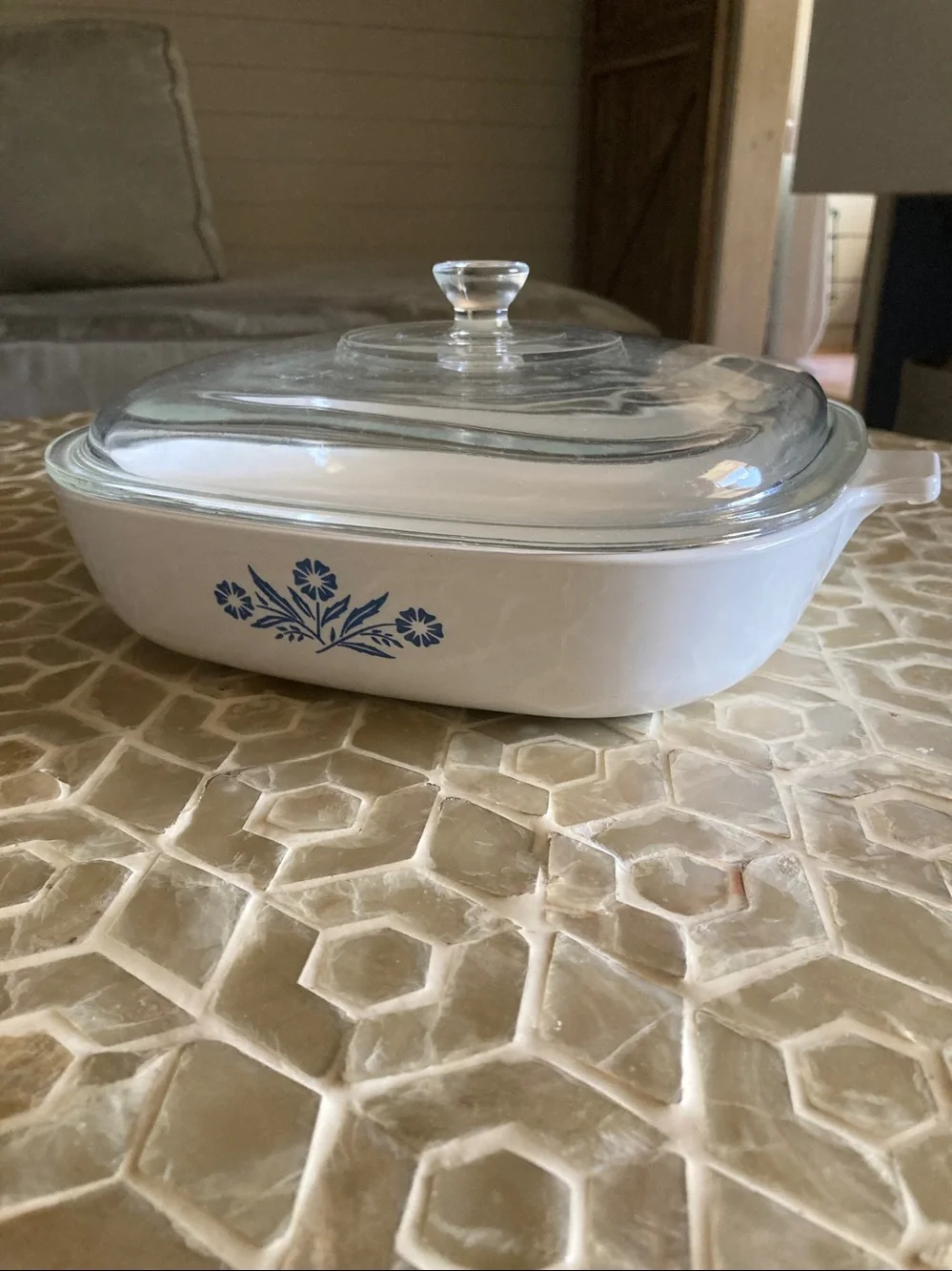 Vintage Corning Ware 10” Casserole Baking Dish With Lid P-10-B